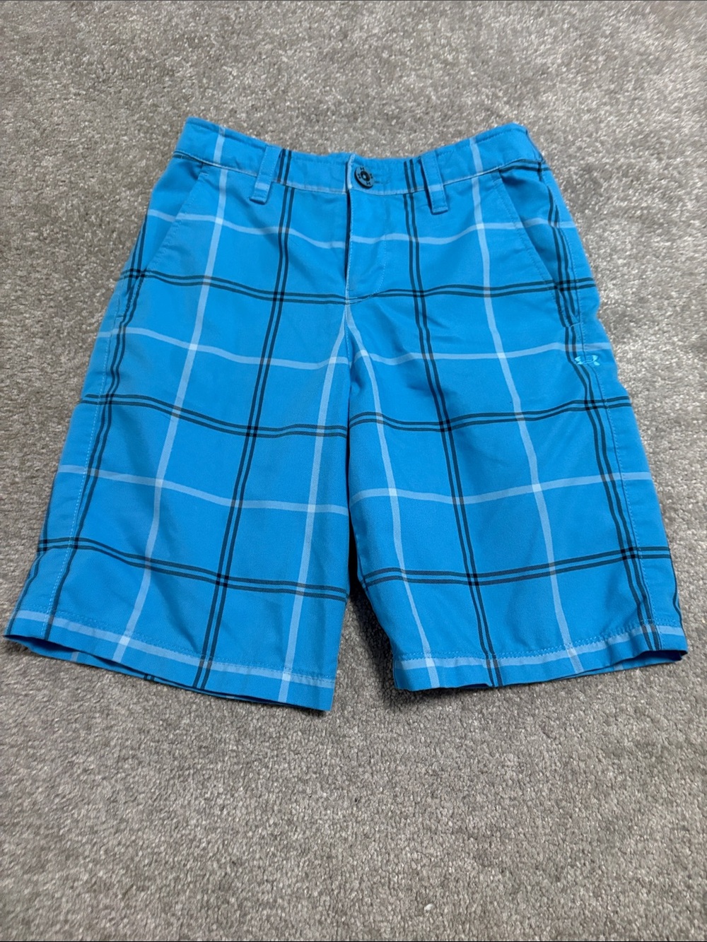 Under Armour Blue Plaid Boys' Golf Shorts